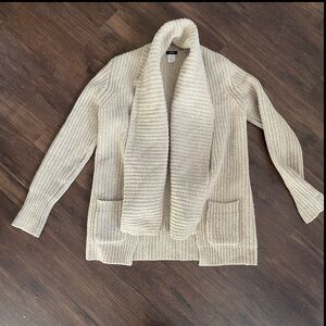 J. Crew 100% Lambs Wool Chunky Knit Open Cardigan Sweater